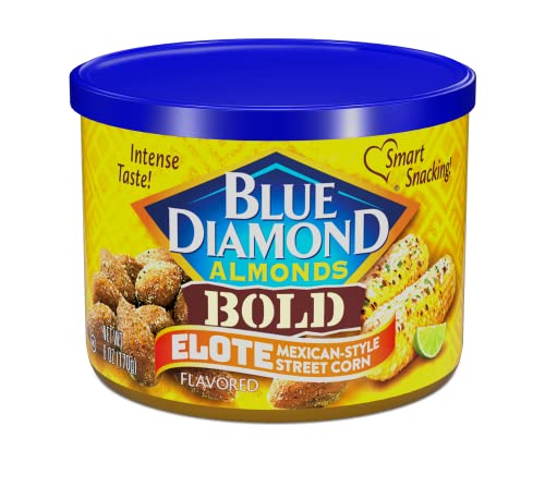 Blue Diamond Almonds, BOLD Elote Mexican Street Corn Flavored Snack Nuts, 6 Ounce Can-UPStoxs