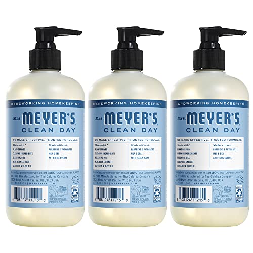 MRS. MEYER'S CLEAN DAY Hand Soap, Made with Essential Oils, Biodegradable Formula, Rain Water, 12.5 fl. oz - Pack of 3-UPStoxs