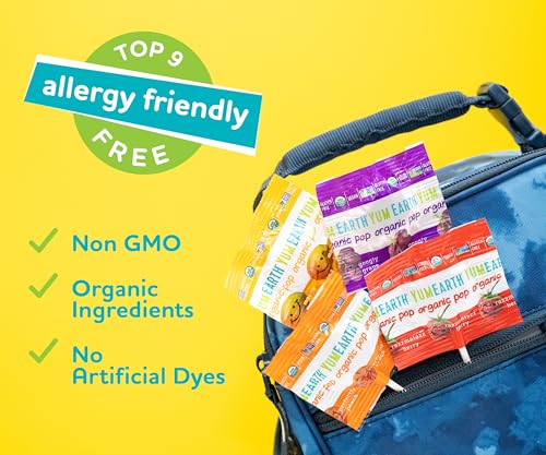 YumEarth Organic Pops Variety Pack, 50 Fruit Flavored Favorites Lollipops, Allergy Friendly, Gluten Free, Non-GMO, Vegan, No Artificial Flavors or Dyes-UPStoxs