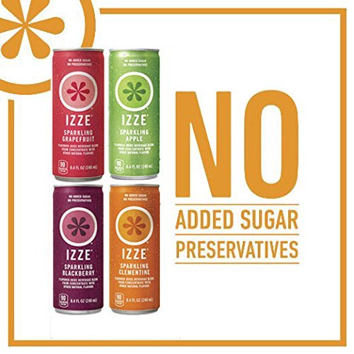 Izze Sparkling Juice, 4 Flavor Variety Pack, 8.4 Fl Oz (24 Count)-UPStoxs