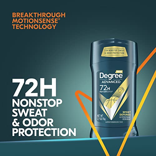 Degree Men Advanced Antiperspirant Deodorant 72-Hour Sweat and Odor Protection Sport Defense Antiperspirant For Men With MotionSense Technology 2.7 oz 4 Count-UPStoxs