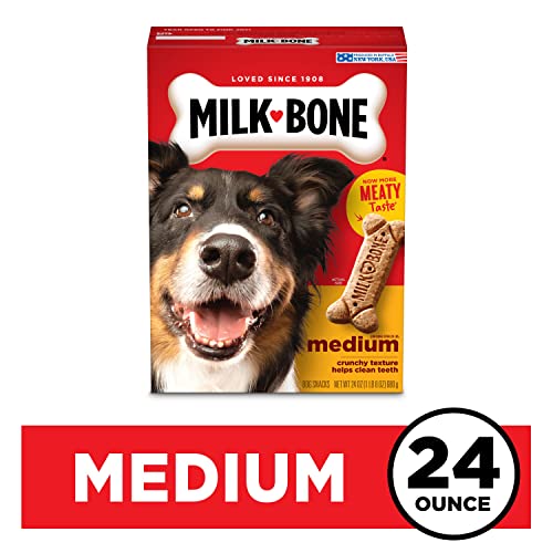 Milk-Bone Original Dog Treats for Medium Dogs, 24 Ounce, Crunchy Biscuit Helps Clean Teeth-UPStoxs