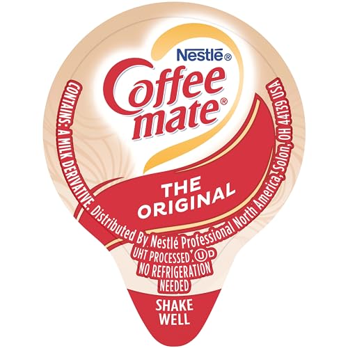 Nestle Coffee mate Coffee Creamer, Original, Liquid Creamer Singles, Non Dairy, No Refrigeration, 0.375 fl oz Tubs (Pack of 180)-UPStoxs