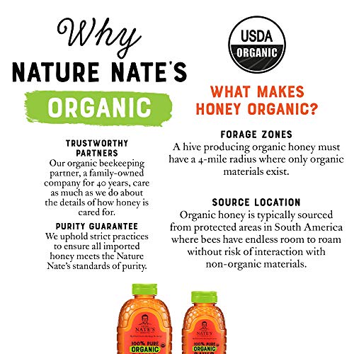 Nate's Organic 100% Pure, Raw & Unfiltered Honey - USDA Certified Organic - 16oz. Squeeze Bottle-UPStoxs