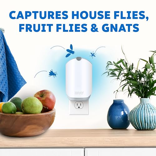 ZEVO Flying Insect Refills for Indoor Light Trap: 6 Light Trap Refill Cartridges Capture Fruit Flies, Gnats and Houseflies (6 Cartridges)-UPStoxs