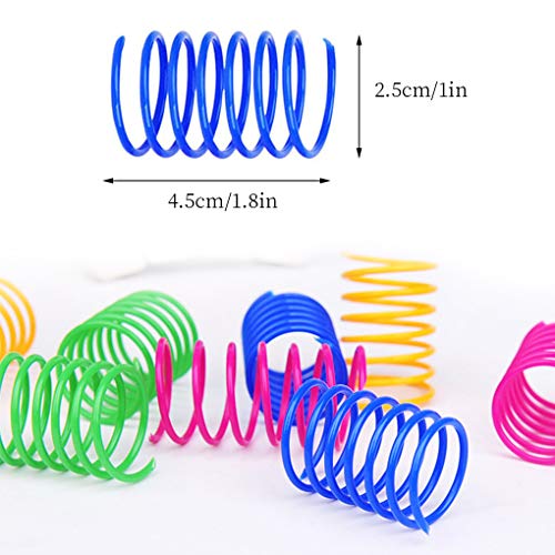 Andiker Cat Spiral Spring, 12 Pc Cat Creative Toy to Kill Time and Keep Fit Interactive Cat Toy Sturdy Heavy Plastic Spring Colorful Springs Cat Toy for Swatting, Biting, Hunting Kitten Toys-UPStoxs