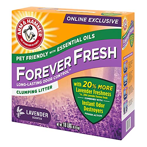 Arm & Hammer Forever Fresh Clumping Cat Litter Lavender, MultiCat 18lb With 20% More Lavender Freshness, Pet Friendly With Essential Oils-UPStoxs