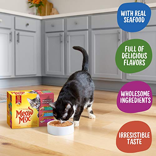 Meow Mix Seafood Selects Wet Cat Food Variety Pack, 2.75 Ounce (Pack of 24)-UPStoxs