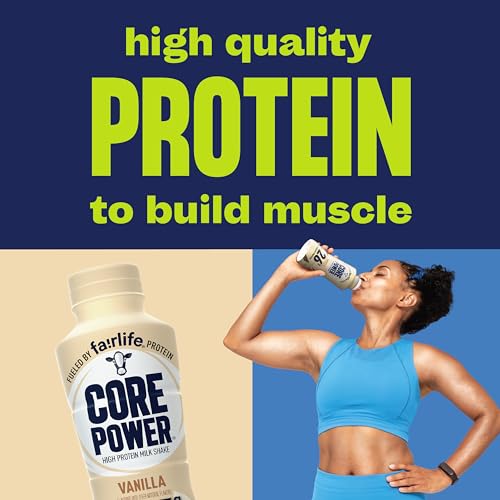 Core Power Fairlife 26g Protein Milk Shakes, Ready To Drink for Workout Recovery Liquid, Vanilla, 14 Fl Oz Bottle, kosher (Pack of 12)-UPStoxs