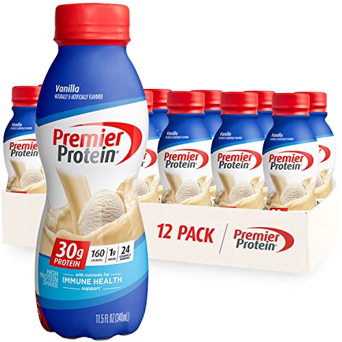 Premier Protein Shake, Vanilla, 30g Protein, 1g Sugar, 24 Vitamins & Minerals, Nutrients to Support Immune Health 11.5 fl oz, 12 Pack-UPStoxs