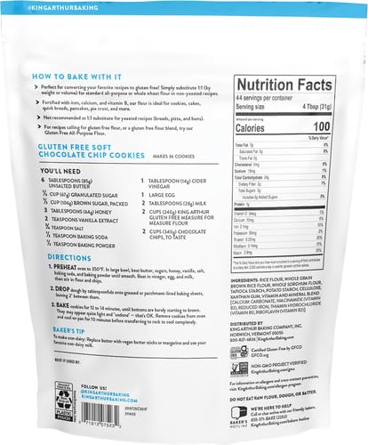 King Arthur, Measure for Measure Flour, Certified Gluten-Free, Non-GMO Project Verified, Certified Kosher, 3 Pounds, Packaging May Vary-UPStoxs