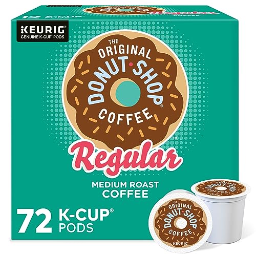 The Original Donut Shop Regular Keurig Single-Serve K-Cup Pods, Medium Roast Coffee, 12 Count (Pack of 6), Total 72 Count-UPStoxs