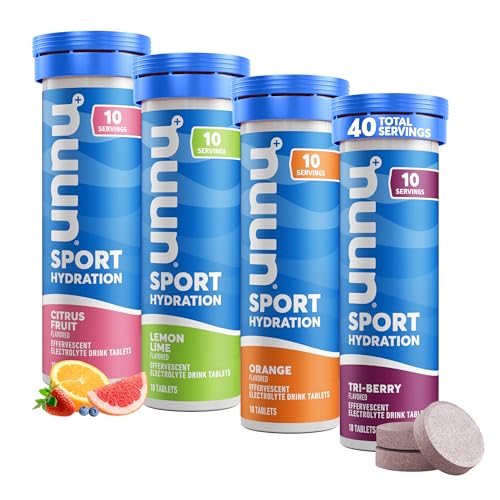 Nuun Sport: Electrolyte-Rich Sports Drink Tablets, Citrus Berry Mixed Flavor Pack, Box of 4 Count (40 servings), Sports Drink for Replenishment of Essential Electrolytes Lost Through Sweat-UPStoxs