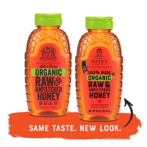 Nate's Organic 100% Pure, Raw & Unfiltered Honey - USDA Certified Organic - 16oz. Squeeze Bottle-UPStoxs