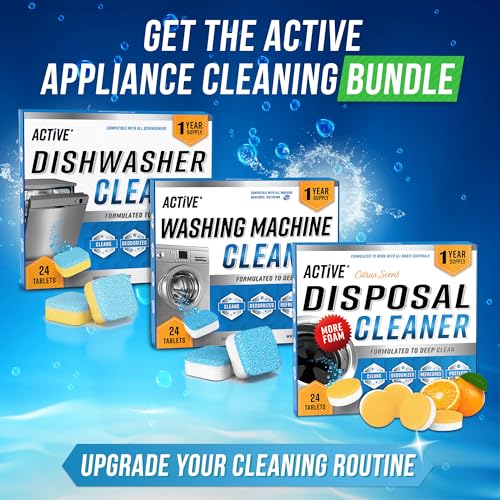 Washing Machine Cleaner Descaler 24 Pack - Deep Cleaning Tablets For HE Front Loader & Top Load Washer, Septic Safe Eco-Friendly Deodorizer, Clean Inside Drum and Laundry Tub Seal - 12 Month Supply-UPStoxs