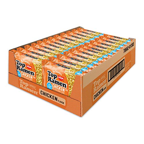 Nissin Top Ramen Noodle Soup, Chicken, 3 Ounce (Pack of 24)-UPStoxs