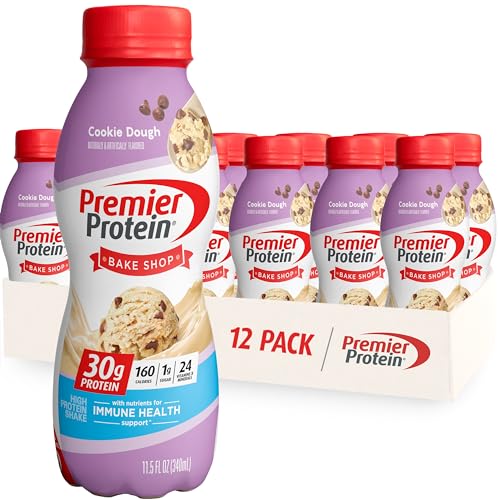 Premier Protein Shake, Cookie Dough, 11.5 Fl Oz (12 Pack), 30g Protein, 1g Sugar, 3g Carbs-UPStoxs