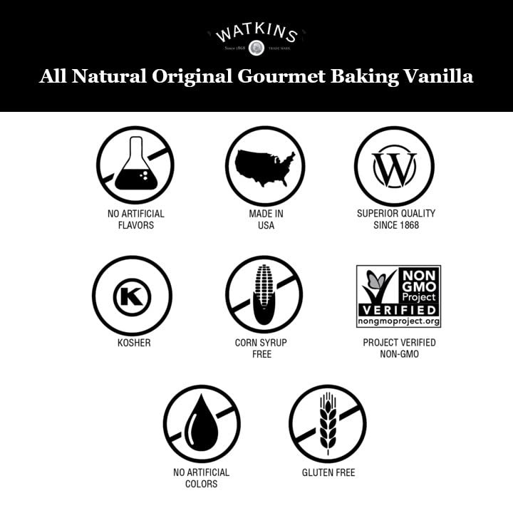 Watkins All Natural Original Gourmet Baking Vanilla, with Pure Vanilla Extract, 11 Fl Oz (Pack of 1) - Packaging May Vary-UPStoxs