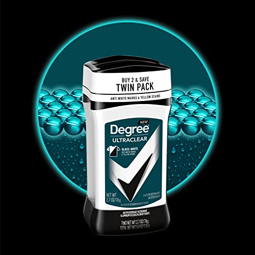 Degree Men UltraClear Antiperspirant Deodorant Black+White 2 Count 72-Hour Sweat & Odor Protection Antiperspirant For Men With MotionSense Technology 2.7 oz-UPStoxs