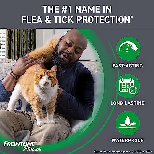 Frontline Plus Flea and Tick Treatment for Cats Over 1.5 lbs. 3 Treatments-UPStoxs