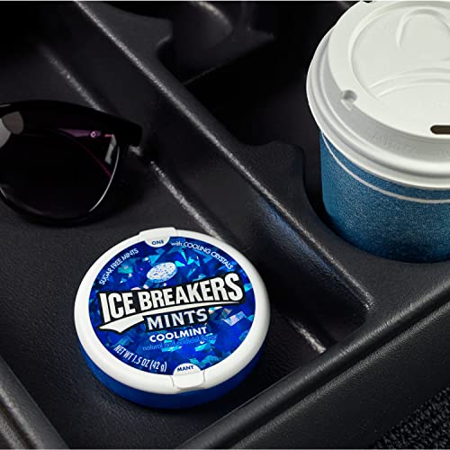 ICE BREAKERS Coolmint Sugar Free Breath Mints Tins, 1.5 oz (8 Count)-UPStoxs