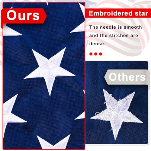 VIPPER American Flag 3x5 FT Outdoor - USA Heavy duty Nylon US Flags with Embroidered Stars, Sewn Stripes and Brass Grommets-UPStoxs