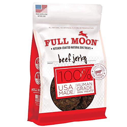 Full Moon Beef Jerky Healthy All Natural Dog Treats Human Grade Made in USA Grain Free 11 oz-UPStoxs