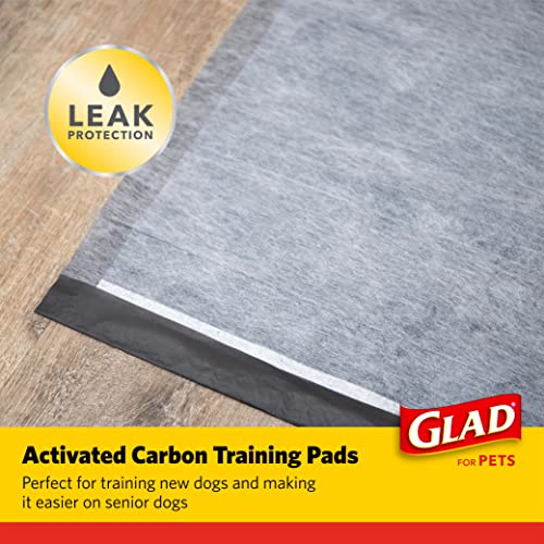 Glad for Pets Black Charcoal Puppy Pads - Super Absorbent Disposable Dog Pee Pads, Potty Training Pads, and Pet Supplies - Dog Pee Pads for Crate Training and Indoor Use 23" x 23" - 100 Count-UPStoxs