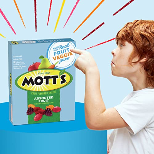 Mott's Fruit Flavored Snacks, Assorted Fruit, Pouches, 0.8 oz, 40 ct-UPStoxs