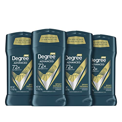 Degree Men Advanced Antiperspirant Deodorant 72-Hour Sweat and Odor Protection Sport Defense Antiperspirant For Men With MotionSense Technology 2.7 oz 4 Count-UPStoxs