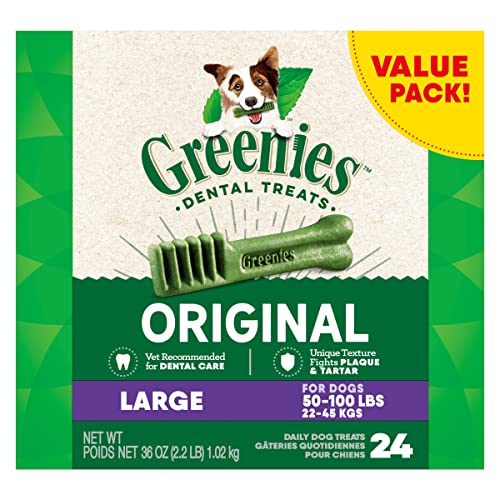 Greenies Original Large Natural Dental Care Dog Treats, 36 oz. Pack (24 Treats)-UPStoxs