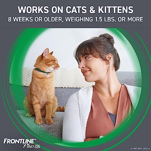 Frontline Plus Flea and Tick Treatment for Cats Over 1.5 lbs. 3 Treatments-UPStoxs