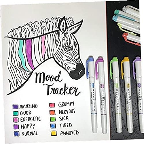 Zebra Pen Mildliner Double Ended Highlighter Set, Broad and Fine Point Tips, Assorted Ink Colors, 15-Pack-UPStoxs