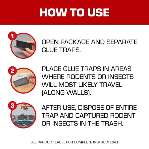 Tomcat Glue Traps Mouse Size with Eugenol for Enhanced Stickiness, Contains 6 Mouse Size Glue Traps - Captures Mice and Other Household Pests - Professional Strength, Pesticide-Free and Ready-to-Use-UPStoxs