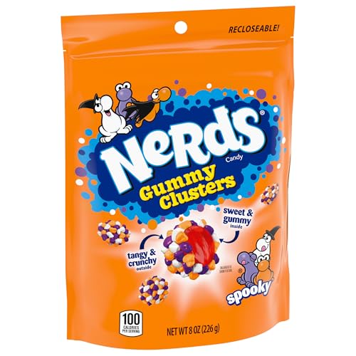 Nerds Spooky Gummy Clusters, Halloween Candy, Nerds Gummy Candies, 8 Ounce Treat Resealable Pouch-UPStoxs