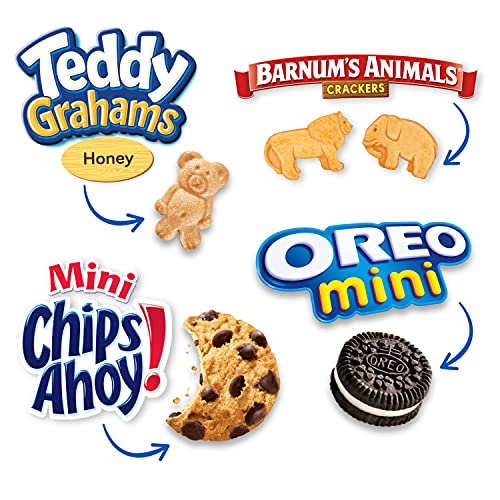 Nabisco Team Favorites Variety Pack, OREO Mini, CHIPS AHOY! Mini, Teddy Grahams Honey & Barnum's Animal Crackers, School Snacks, 30 Snack Packs-UPStoxs