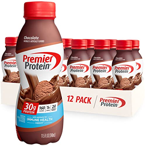 Premier Protein Shake, Chocolate, 30g Protein 1g Sugar 24 Vitamins Minerals Nutrients to Support Immune Health, 11.5 fl oz (Pack of 12)-UPStoxs