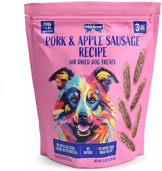 Irish Rover Pork and Apple Sausage Air Dried Dog Treats, 48 oz.