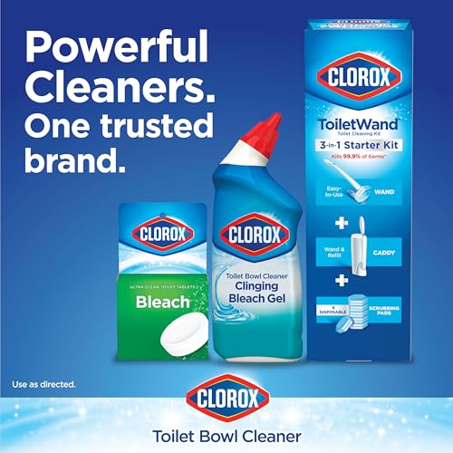 Clorox Toilet Bowl Cleaner, Clinging Bleach Gel, Ocean Mist - 24 Ounces, Pack of 2-UPStoxs