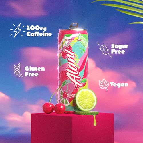 Alani Nu Cherry Twist Sugar Free, Low Calorie Energy Drinks | 200mg Caffeine | Pre Workout Performance with Antioxidants | Biotin B Vitamins | Zero Sugar | 15 Calories | 12 Fl Oz Cans-UPStoxs