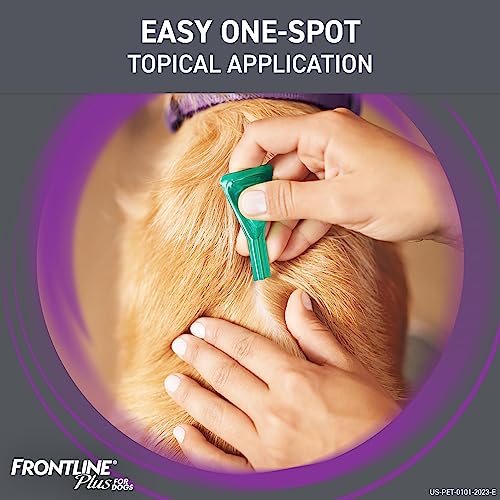 Frontline Plus Flea and Tick Treatment for Large Dogs Up to 45 to 88 lbs., 3 Treatments-UPStoxs