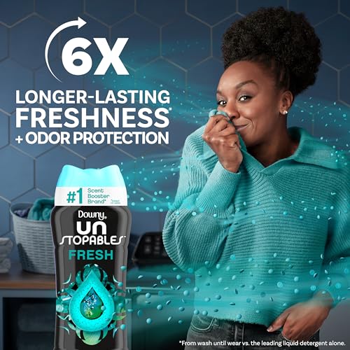 Downy Unstopables In Wash Scent Booster Beads, Fresh Scent, 24 oz Laundry Beads for Odor Protection-UPStoxs