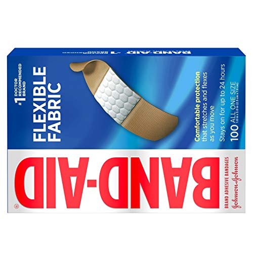 Band-Aid Brand Flexible Fabric Adhesive Bandages for Wound Care and First Aid, All One Size, 100 Count-UPStoxs