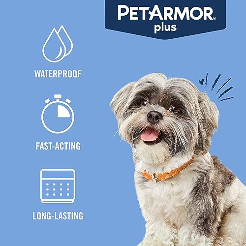 PetArmor Plus Flea and Tick Prevention for Dogs, Dog Flea and Tick Treatment, 3 Doses, Waterproof Topical, Fast Acting, Small Dogs (5-22 lbs)-UPStoxs