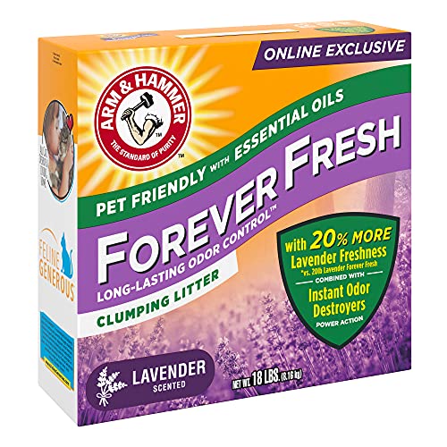 Arm & Hammer Forever Fresh Clumping Cat Litter Lavender, MultiCat 18lb With 20% More Lavender Freshness, Pet Friendly With Essential Oils-UPStoxs