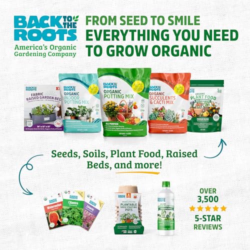 Back to the Roots 100% Organic Indoor Potting Mix (6 Quart), Promotes Healthy Houseplant Growth, Made in The USA-UPStoxs