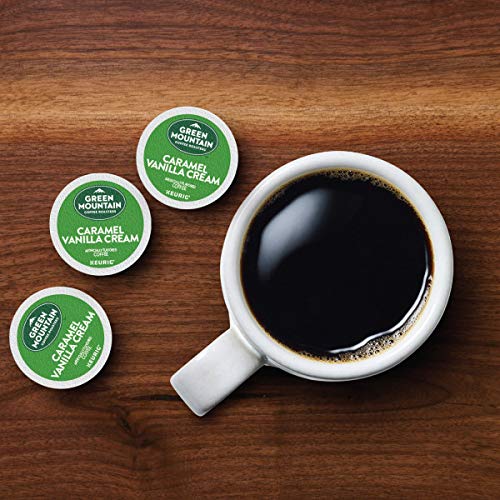 Green Mountain Coffee Roasters Caramel Vanilla Cream Keurig Single-Serve K-Cup pods, Light Roast Coffee, 72 Count (6 Packs of 12)-UPStoxs