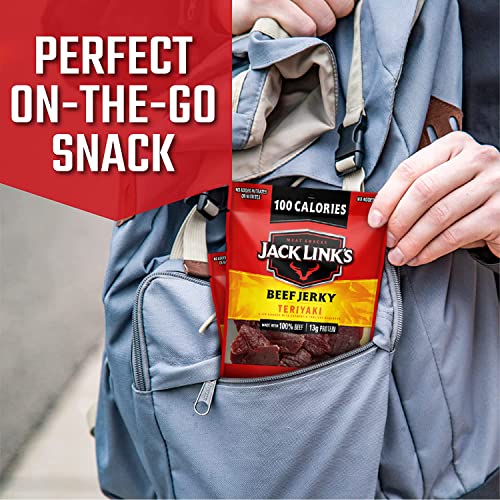 Jack Link's Beef Jerky Variety - Includes Original and Teriyaki Flavors, On the Go Snacks, 13g of Protein Per Serving, 9 Count of 1.25 Oz Bags (Pack of 1)-UPStoxs