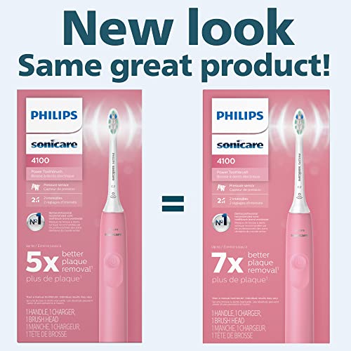 Philips Sonicare 4100 Power Toothbrush, Rechargeable Electric Toothbrush with Pressure Sensor, Deep Pink HX3681/26-UPStoxs