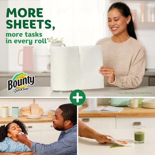 Bounty Quick Size Paper Towels, White, 8 Family Rolls = 20 Regular Rolls-UPStoxs